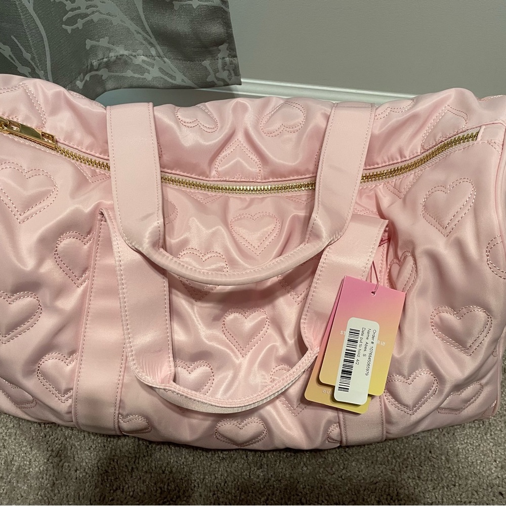 Stoney Clover Lane X Target / NWT Pink Quilted Heart Duffle Bag